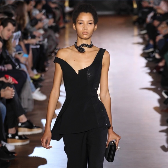 Stella McCartney Dixie Asymmetric Sequined Stretch-Wool and Silk Top - Picture 4 of 15